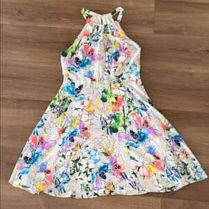 Express Floral Halter Mini Dress